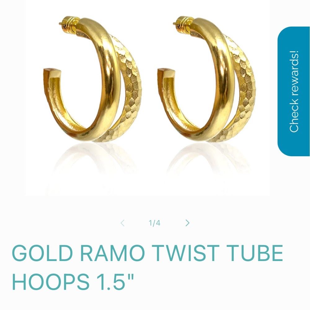 Tat 2 designer gold hoop earrings ramo twist $180